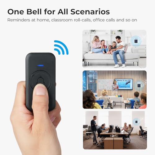 Wireless Doorbell 1000ft Range, Loud Waterproof Door Bell with 60 Melodies - color: Black-‎2 receiver +1 push button