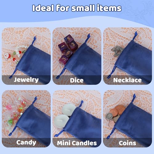 Tapleap 12Pcs Small Jewelry Bags, 2¾x 3½” Blue Velvet Drawstring Pouch - color: Blue, size: 2¾ x 3½in