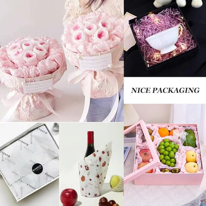 Tissue Paper, Metallic Moon and Star Gift Wrapping Tissue Paper for Gift Bags Bouquets, Chic Pink Black Packaging Materials for Birthday, Christmas Holiday DIY Art Projects,30 Sheets 20x14in - color: Black Pink 30P