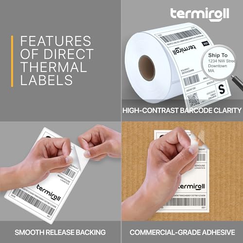 4x6 Thermal Shipping Labels Roll, 350 Precision Cut - size: 4x6 - 1 Roll | 350 Labels