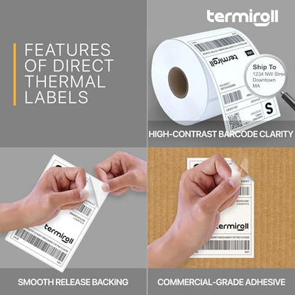4x6 Thermal Shipping Labels Roll, 350 Precision Cut - size: 4x6 - 1 Roll | 350 Labels