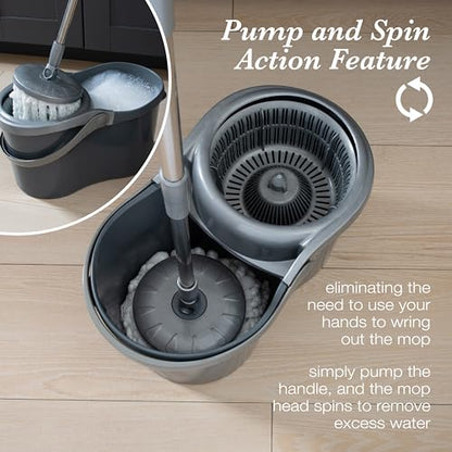Simplify Self Wringing Mop & Bucket Set | 16 Liter | Extendable Handle | Gentle on Floors
