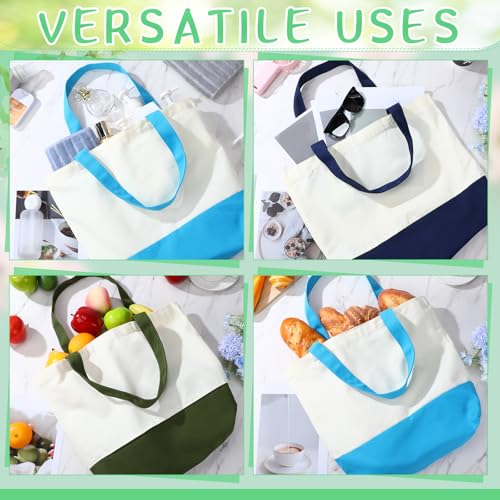 Epakh Canvas Tote Bags Bulk 18.5 x 15 In - color: Blue Green Color