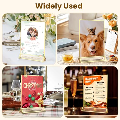 Gold Frames 8X10 Acrylic Sign Holder Double-Sided Picture Frames