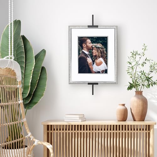 Americanflat 24" Picture Frame Stand - Wall Mounted Frame Stand - Artwork and Photo Easel with Adaptive Clamps for Different Frame Profiles - Ideal for 18x24 Frame - Black - size: 24 inch