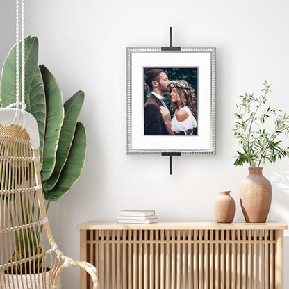 Americanflat 24" Picture Frame Stand - Wall Mounted Frame Stand - Artwork and Photo Easel with Adaptive Clamps for Different Frame Profiles - Ideal for 18x24 Frame - Black - size: 24 inch