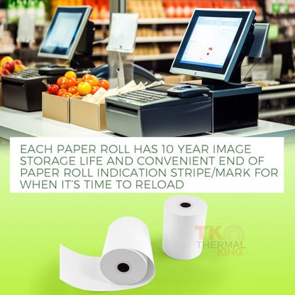 3 1/8" x 190' Credit Card Thermal Receipt Paper 10 Rolls - size: 3-1/8" x 190', style: 10 Rolls