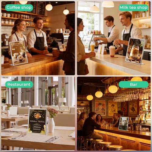 2pack 11"x17" Metal Tabletop Sign Holder with Stainless Steel Frame Menu Board Poster Display Stand for Office Store Restaurant Hotels - size: 2Pack 11"x17"