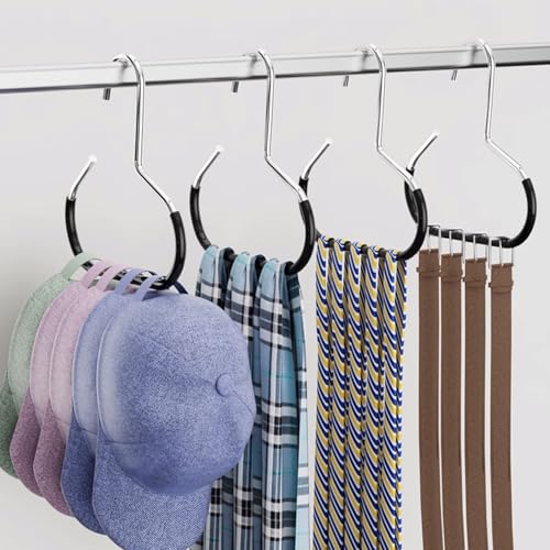 Hat Organizer for Baseball Caps 8 Pack, Metal Purse Hook (4White 4Black) - color: 8pcs White Black