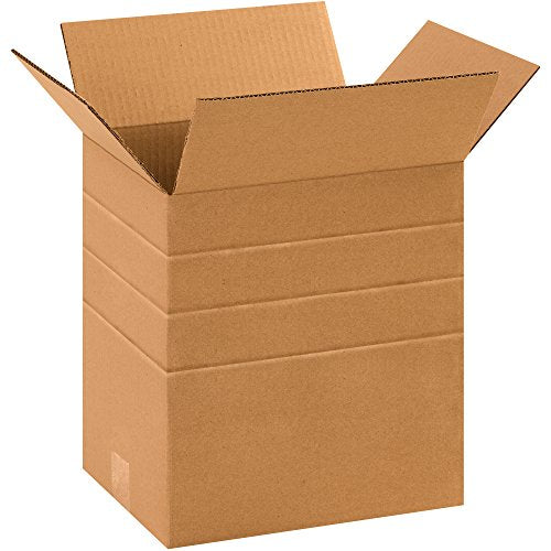 Tape Logic TLMD11812 Multi-Depth Corrugated Boxes, 11 1/4" x 8 3/4" x 12", Kraft (Pack of 25) - size: 11 1/4 x 8 3/4 x 12"