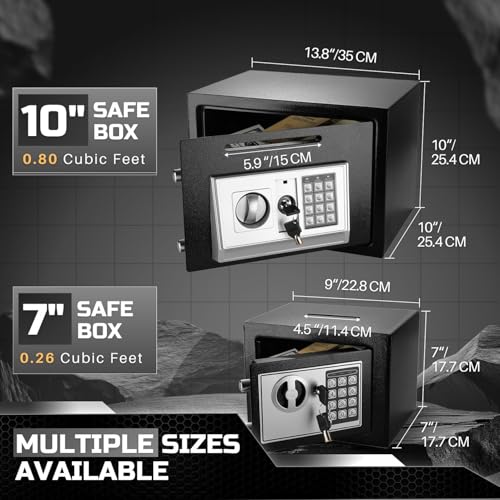 Flexzion Small Drop Safe Box with Digital Keypad, 12 x 8 x 8 in, Black - color: Black, size: Small (0.80 Cubic Feet)