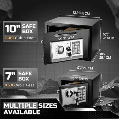 Flexzion Small Drop Safe Box with Digital Keypad, 12 x 8 x 8 in, Black - color: Black, size: Small (0.80 Cubic Feet)