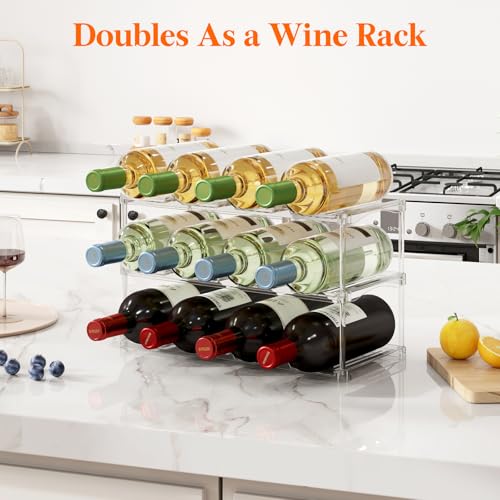 Lifewit Stackable Water Bottle Organizer, Clear Tumbler Holder for Cabinet - size: 3 Tier-12 Bottle