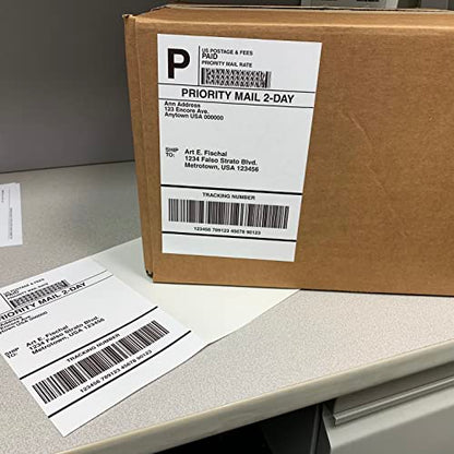 Printable Shipping Address Label | 8.5" x 5.5" (5-1/2 x 8-1/2) | Qty 20 Count | 10 Sheets Total | Permanent White Matte | Compatible with Inkjet and Laser Printer | Blank Labels - size: 8.5" x 5.5"