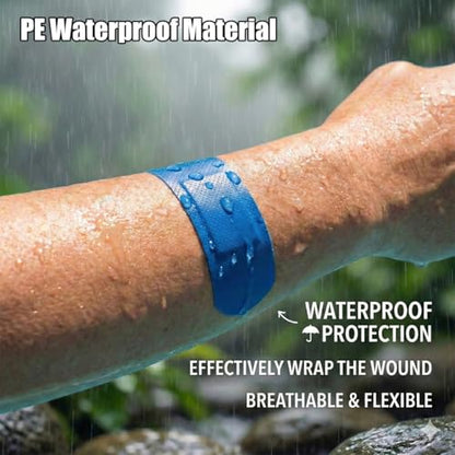160 Pcs Food Service Blue Metal Detectable Bandage 3" X 1" Waterproof Adhesive Woven Fingertip Flexible Bandages with Non-Stick Pad Latex for First Aid Wound Care and Protection