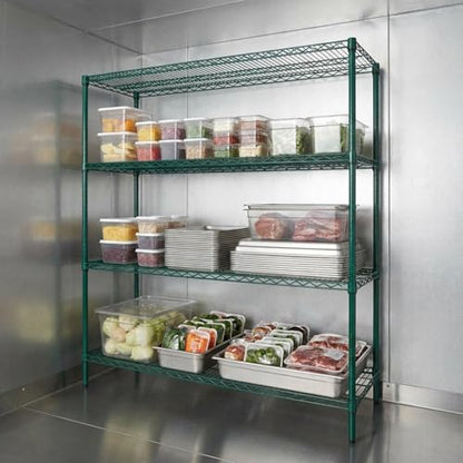 QUANTUM STORAGE SYSTEMS WR54-1248P-5 Starter Kit Wire Shelves Green Epoxy 5 Shelves 54" H x 48" W x 12" D - color: Green Epoxy, size: 54H x 48W x 12D