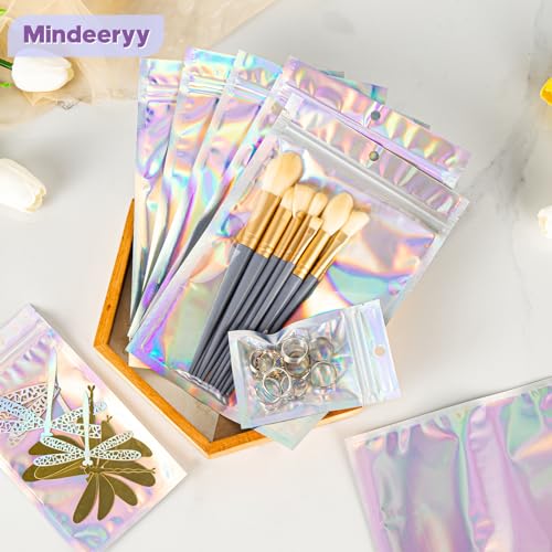 100pcs Holographic Bags,5.5x7.8 inch Resealable Zipper for small business - size: 100Pcs-5.5x7.8 Inch