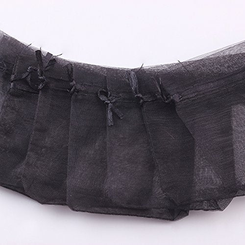 Wudygirl 100 PCS Organza Bags 3.9"x4.7" Gift Bags with Drawstring Black - color: Black, size: 3.9x4.7 IN