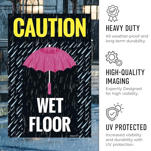 Caution Wet Floor Umbrella Sidewalk Sign Kit, 24x36 Inches Replacement Panels 2-Pack Corrugated Plastic USA Made - size: 24x36 Inches, style: 2 Pack - Replacement Panels