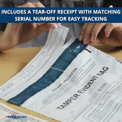 10"x13" Opaque Plastic Deposit Bags with Security Tape Tamper Evident - Secure Bank Deposits, Cash Handling, & Currency Transport | Self-Sealing Tape with Hidden Graphics | 100-Pack - color: Opaque, size: 10"x13"