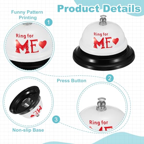 PATIKIL Desk Bell, 3.3" Service Call Bell Ringing, ME, White - color: White(me)