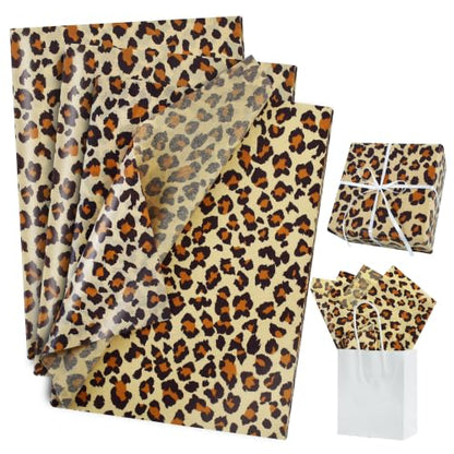 BEISHIDA Leopard Print Tissue Paper Bulk,Brown Cheetah Print Wrapping Tissue Paper for Gift Bags, 14 x 20 Inch Gift Wrap for Wedding Birthday DIY Crafts Holiday Floral Bouquet,60 Sheets - color: cheetah50-brown