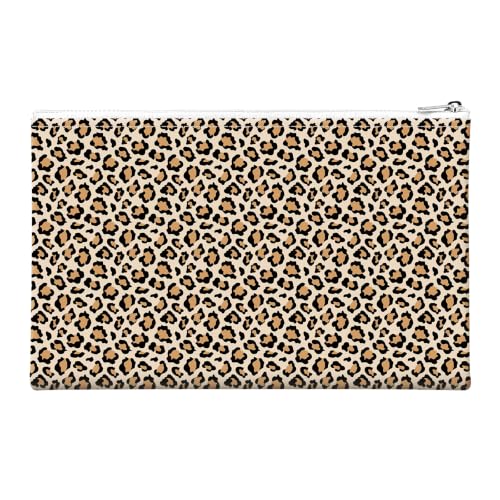 Money Bag with Zipper, Cute PU Leather Cash Bags, Portable Bank Bag Money Pouch for Cash, Coins, Checks, Receipts, Invoices Cosmetics Tools, Deposit Bag for Office Travel, Leopard - color: Leopard
