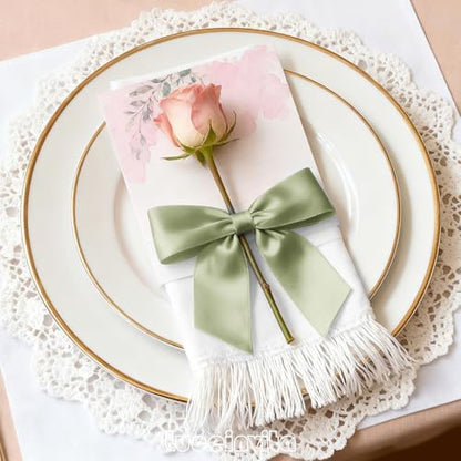 4.5" Sage Green Satin Ribbon Bows (30 Packs) - color: Sage Green, size: 4.5 Inch - 30pcs