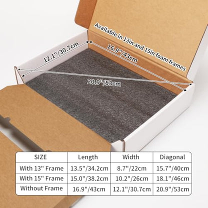 CRUGLA 1 Pack Laptop Shipping Box with Cushioned Foam, Fits Most Sizes - color: White