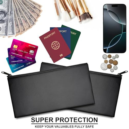 2-Pack Premium Money Bags with Ultra-Durable Zipper 11x6.1 Inch Money Pouch