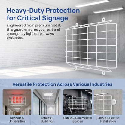 BESPORTBLE Exit Light Protective, Emergency Light Wall Wire Cages, Emergency Sign Protector Damage Wire Guard for Exit for Schools, Offices, and Public Spaces