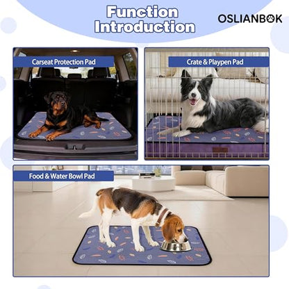 2'Pcs Washable Pee Pads, Reusable Puppy Pet Training Pads, Waterproof Dog Crate, Whelping Pad, Non-Slip Protects Against Urine Leakage Deep Grey Large - color: Deepgrey, size: Large