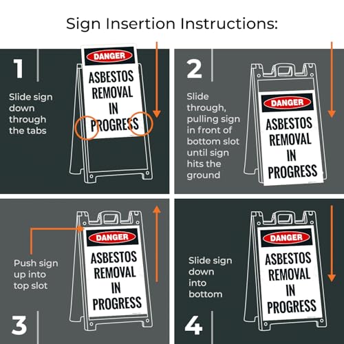 OSHA Danger Asbestos Removal in Progress Sidewalk Sign Kit, - size: 24x36 Inches, style: 2 Pack - Replacement Panels
