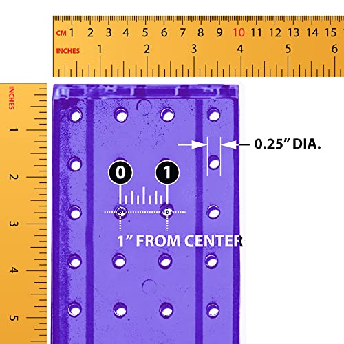 Azar Displays 700220-PUR-2C16 Four-Sided 4”W x 12” Revolving Pegboard Tower Kit Counter Display with 16-Pack of 2 inch Locking Hooks, Purple - color: Purple, style: Pegboard + Hooks