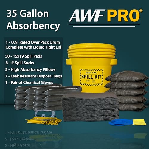 AWF PRO 30 Gallon Universal Spill Kit, 81 Pieces - size: Universal Spill Kit