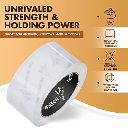Packstrong Heavy Duty Packing Tape 6 Rolls, 3 Inch Wide 2.0 Mil 110 Yards - size: 3" Wide x 2 Mil Thick
