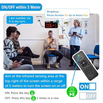 Take a Number System Now Serving Number Sign Simple Queue Management System with 3-Digit Ticket Dispenser Stand 000-999