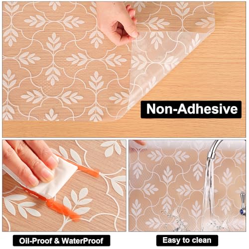 Cooyes Shelf Liners for Kitchen Cabinets Waterproof Kitchen Cupboard Mats - color: Aclear, size: 11.8"W x 236"L