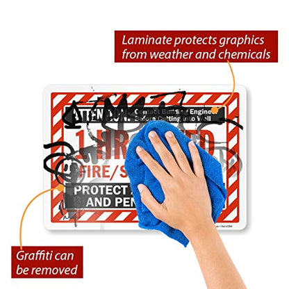 SmartSign - S-8937-EU-10x14-D1 Attention - 1 Hr Rated Fire / Smoke Wall Label by | 10" x 14" Laminated Vinyl 10" x 14" Laminated Vinyl - Fire/Smoke Wall Label - color: 10" x 14" Laminated Vinyl - Fire/Smoke Wall Label