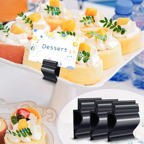 Mlici 14 Pack Sign Holder Clips, Food Label Holders for Deli Trays Display - color: 14 Black Clips