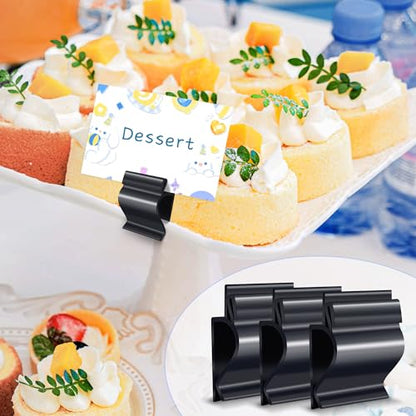 Mlici 14 Pack Sign Holder Clips, Food Label Holders for Deli Trays Display - color: 14 Black Clips