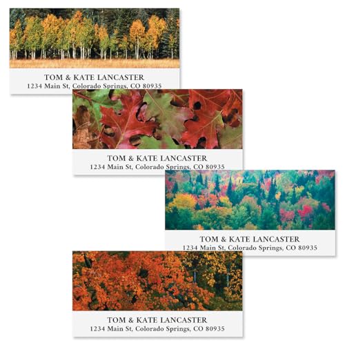 Autumn Colors Self-Adhesive, Flat-Sheet Deluxe Address Labels (24 Designs) Thanksgiving Fall - style: Autumn