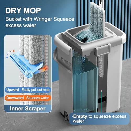 JOYMOOP Flat Mop and Bucket Set, Commercial, White, Max531 - color: P