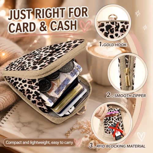 ID Badge Holder with Lightweight RFID Blocking Card Holder, Lanyard Wallet - color: Classic Leopard