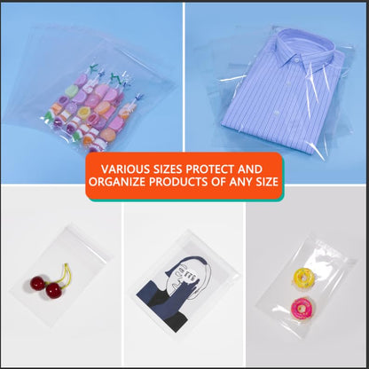 iMailer - 200 Count - 5" x 7" Cellophane Bags Self Sealing - Resealable Clear Poly Cello Bags for A2 A4 A6 Cards & Envelopes, Bakery, Cookies, Treats - size: 5x7 Inch (Pack of 200)