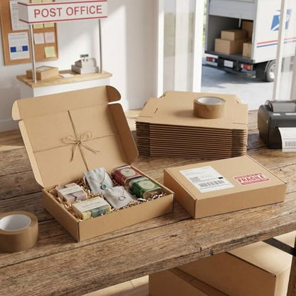 13x10x2 Cardboard Shipping Boxes Set of 20, Brown - size: 13" x 10" x 2"