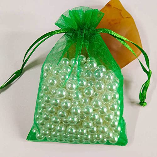 Sheer Organza Mesh Drawstring Gift Bags Reusable 50pcs 4x6 Inch Green - color: Green 4x6in 50pc