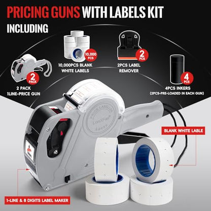 2 Pack Pricing Gun Price Tag Gun Price Label Gun with Labels for