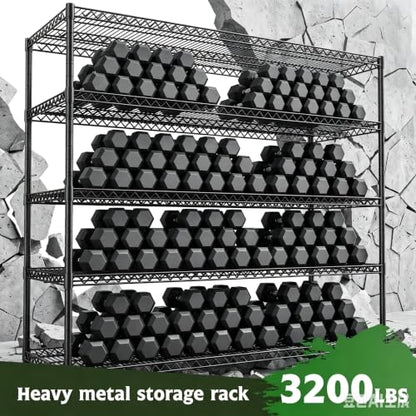 REIBII Storage Shelves, 3200LBS Heavy Duty&Adjustable Height for Garage - size: 1 SET-55.5" W X 18''D X 71" H
