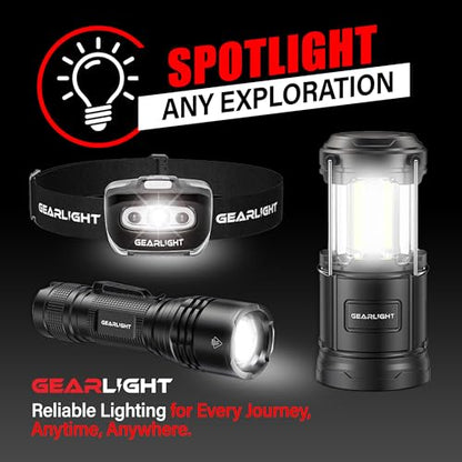 GearLight S1000 LED Tactical Flashlight - High Lumens, USB-C Fast Charging, Dual-Button, IPX4 Water-Resistant, Pocket-Sized for Camping & Emergencies with Batteries - 2 Pack, (Rechargeable) - color: 2 Pack, (Rechargeable)